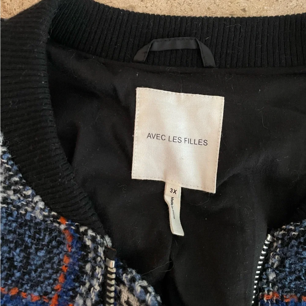 AVEC LES FILLES Tweed Plaid Bomber - Picture 4 of 6